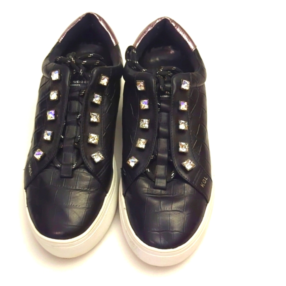 Kurt Geiger Black Sneakers with Crystal Details